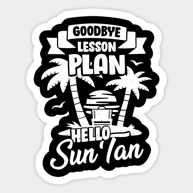 Goodbye Lesson Plan Hello Sun Tan Sticker by Dolde08